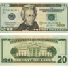 USD $20 bill realistic prop money stack display