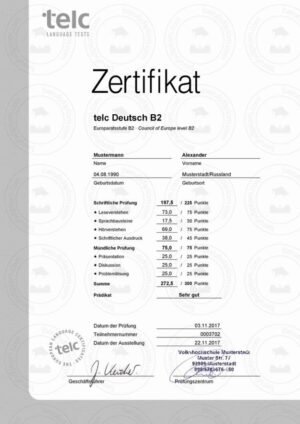Buy telc German certificate online – official, registered & discreet