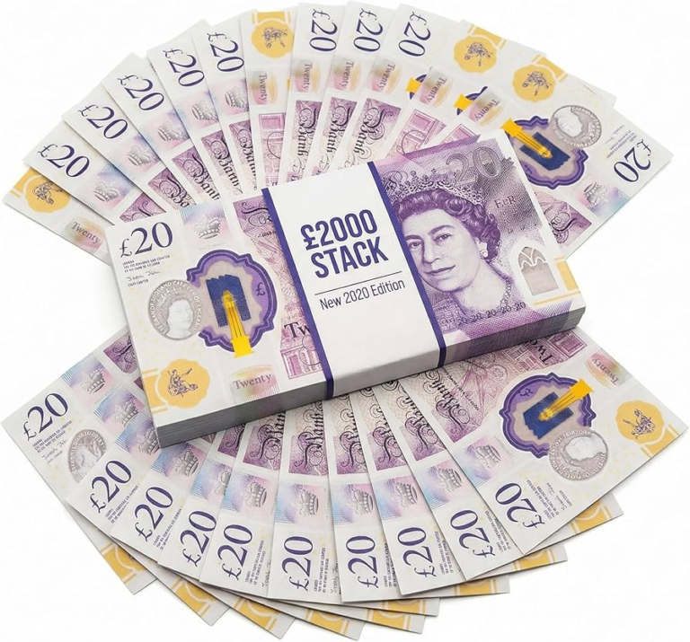 Realistic Fake Pound Notes for High Definition Film and Stage Productions