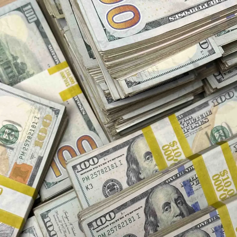 Full stack of realistic fake money bills for movie sets and video production